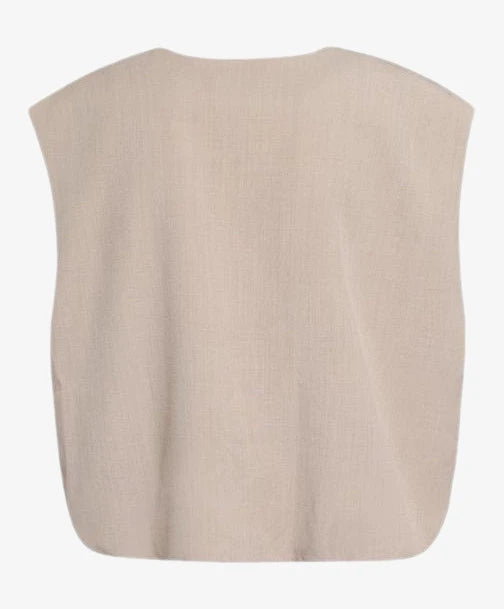Sisters Point zand kleurig gilet met rits model Garwin Sand
