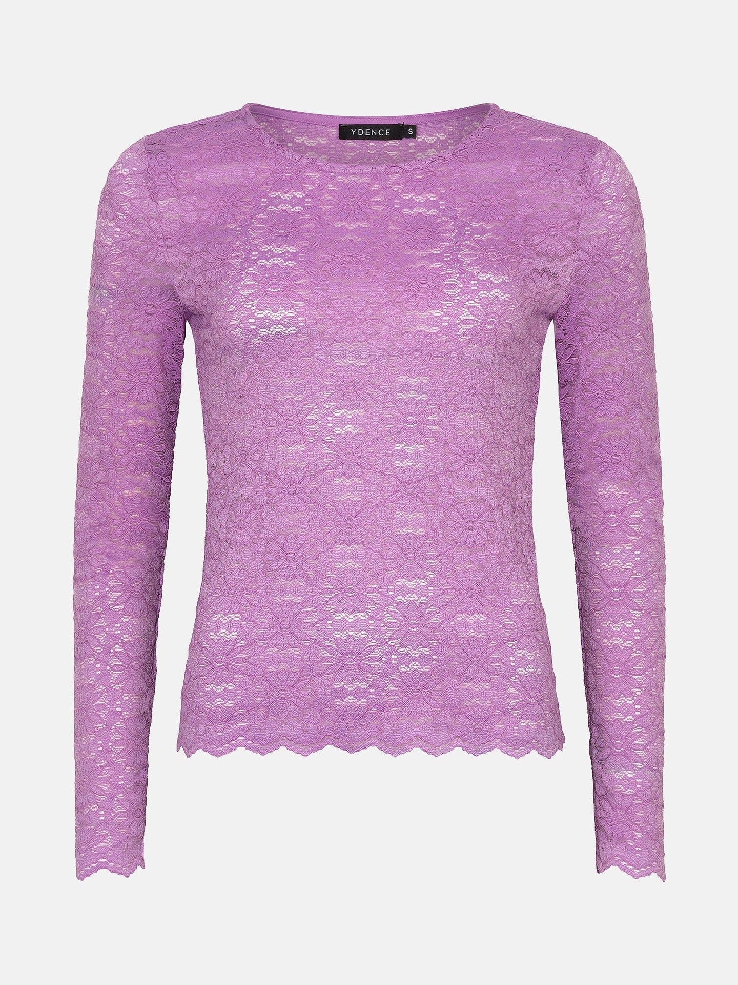 Ydence lila kanten longsleeve model Loiza top violet 
