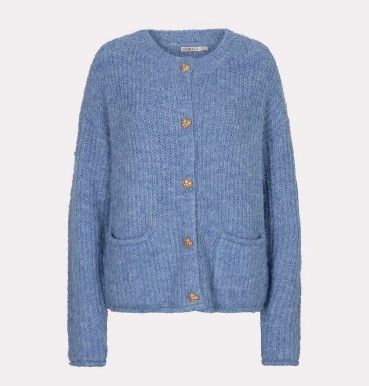 Esqualo blauwe trui met sierknopen