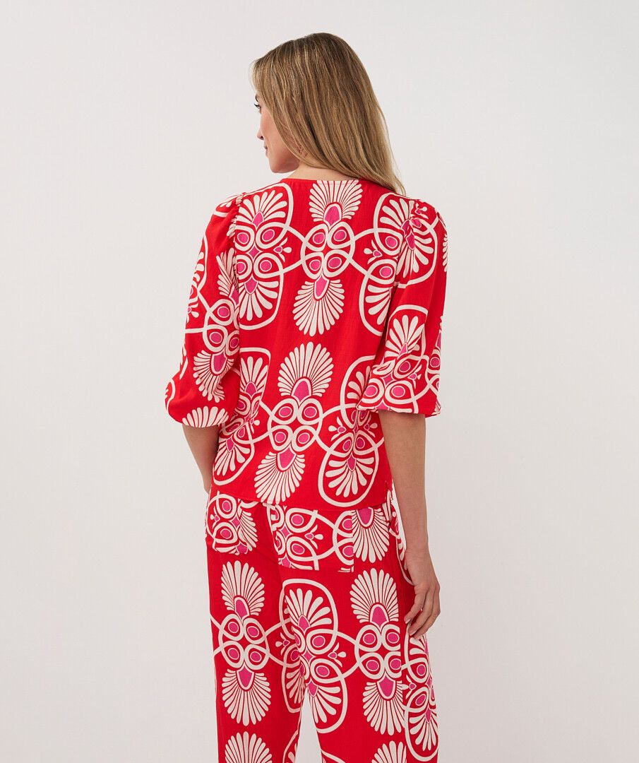 Esqualo blouse rode print model Heartfelt HS26.10203 