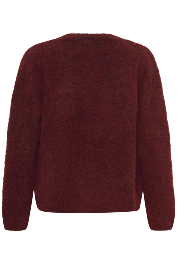 Kaffe vest bordeaux rood KAjordan Knit Cardigan Port Melange Red
