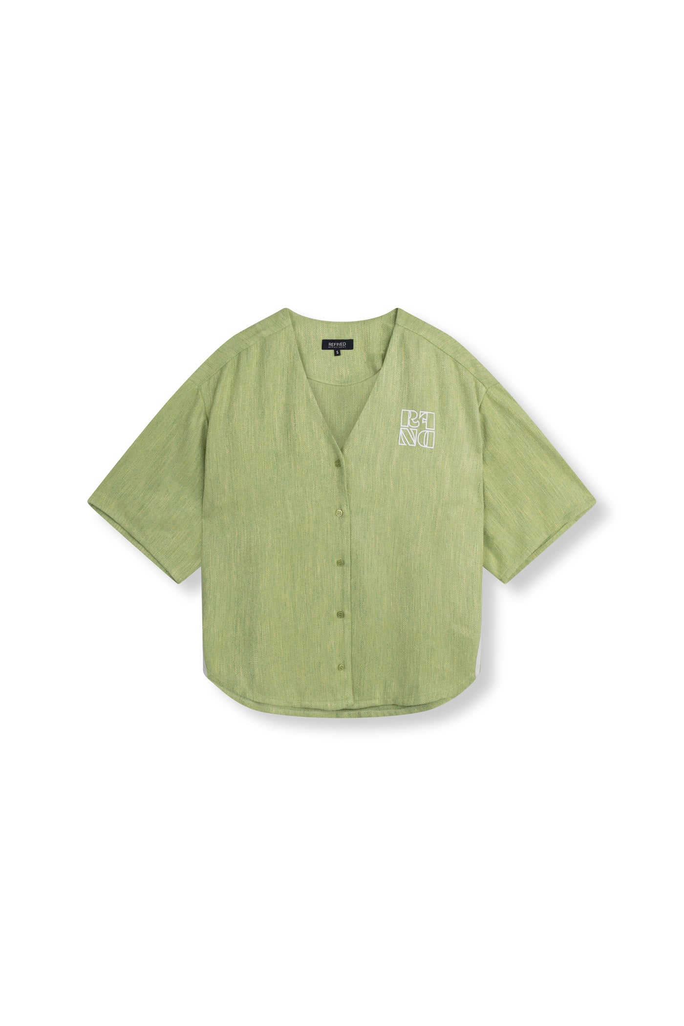 Refined Department shirt groen model Bennie baseball look blouse Marcha 