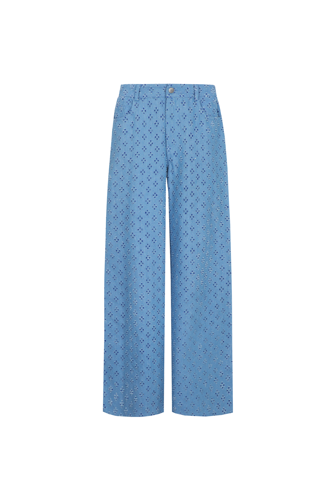 Fluresk jeans blauw met structuur model Nira pants denim mid blue 