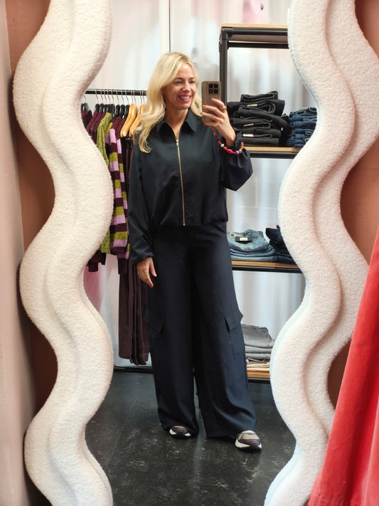 Refined Department jasje donker blauw model Navy ladies woven long sleeve bomber DENI
R2609459010