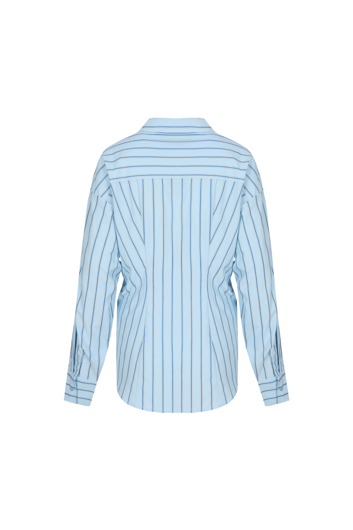 Fluresk blouse blauw pinstripe met lurex detail model Joan cloud blue