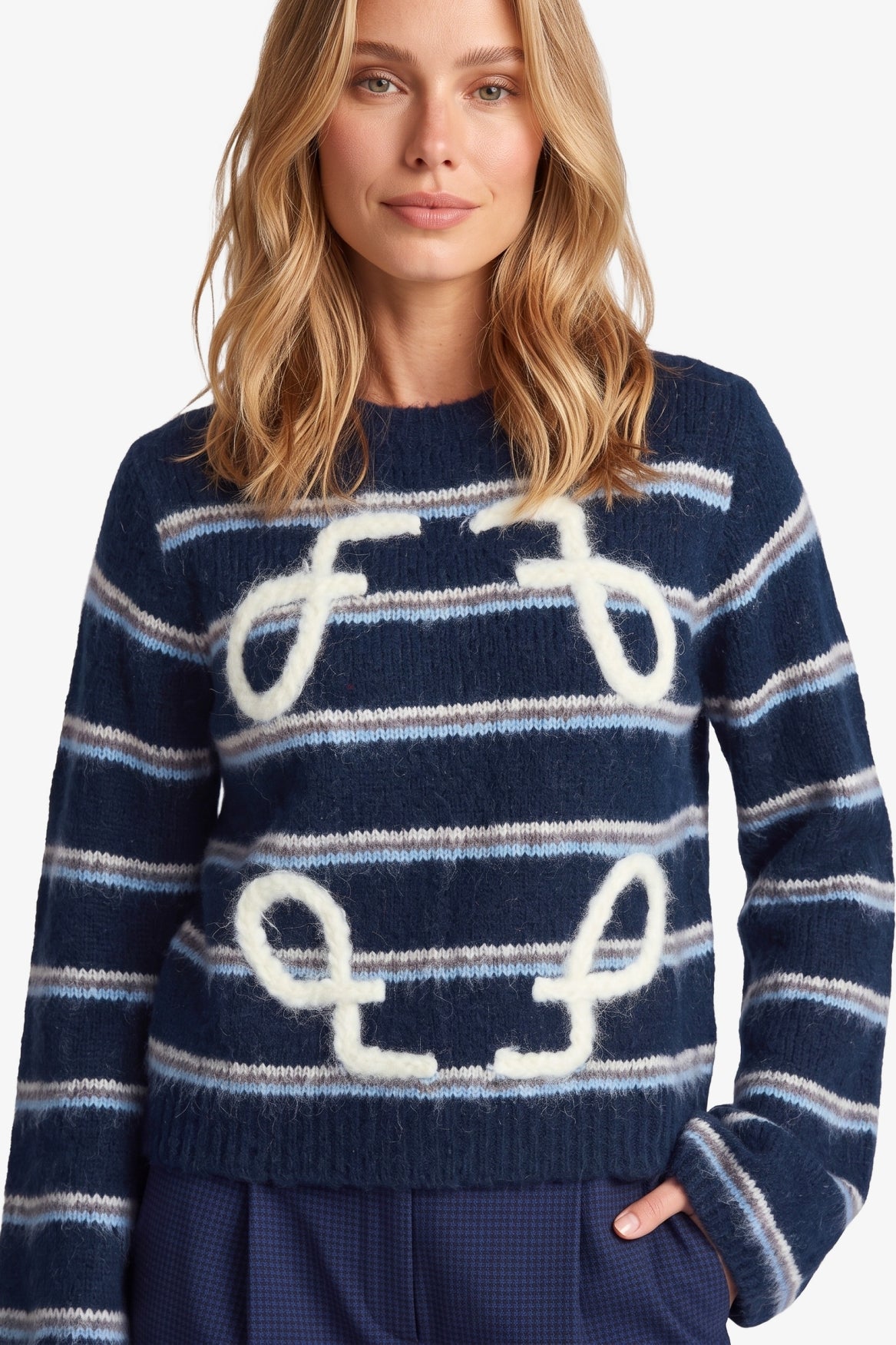 Fluresk trui blauw model Mitzy knit top navy blue 