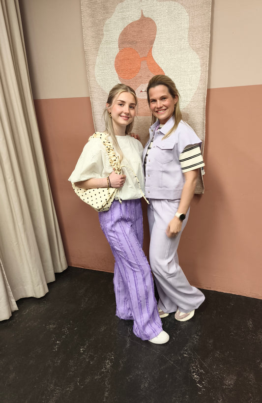 Refined Department broek lila met ruffles model Novac pants lilac