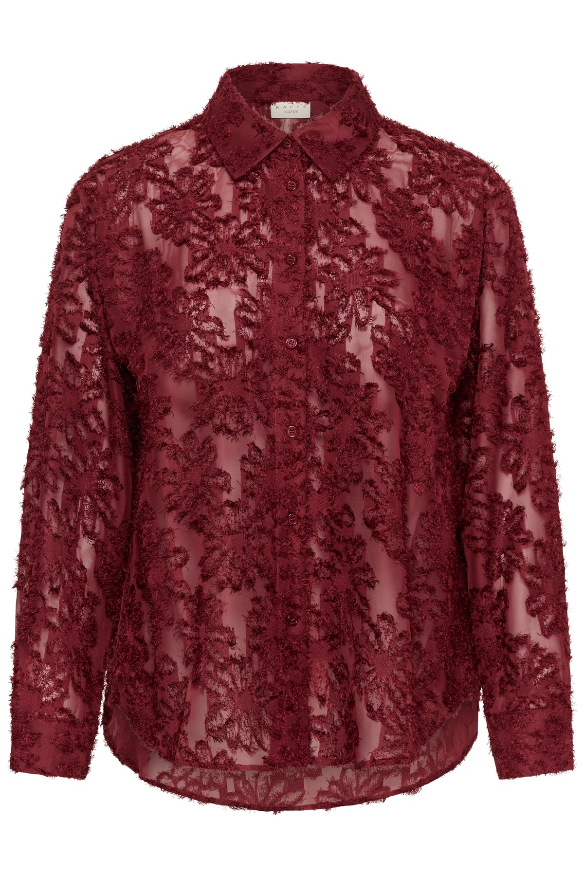 Kaffe Curve blouse bordeaux met structuur model KCalie Shirt Port