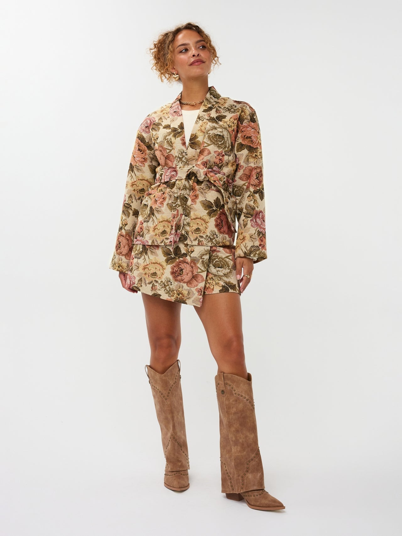 Ydence blazer Kimono Penny Rose print