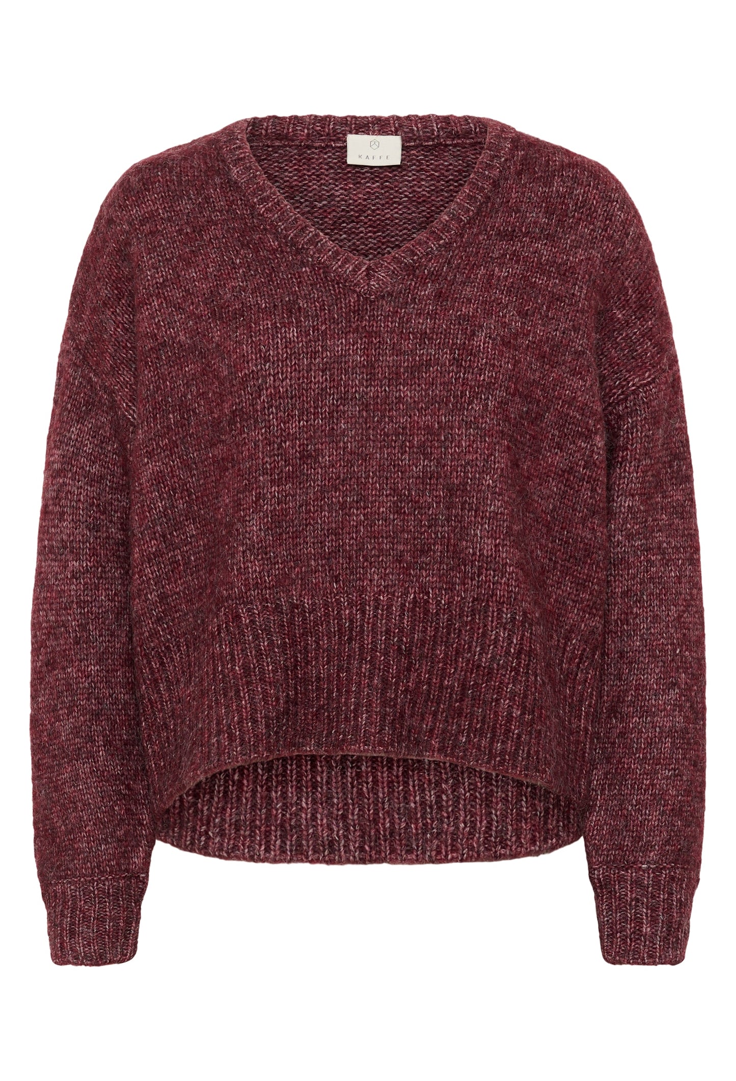Kaffe trui bordeaux rood model KAtrina pullover Windsor Wine Melange