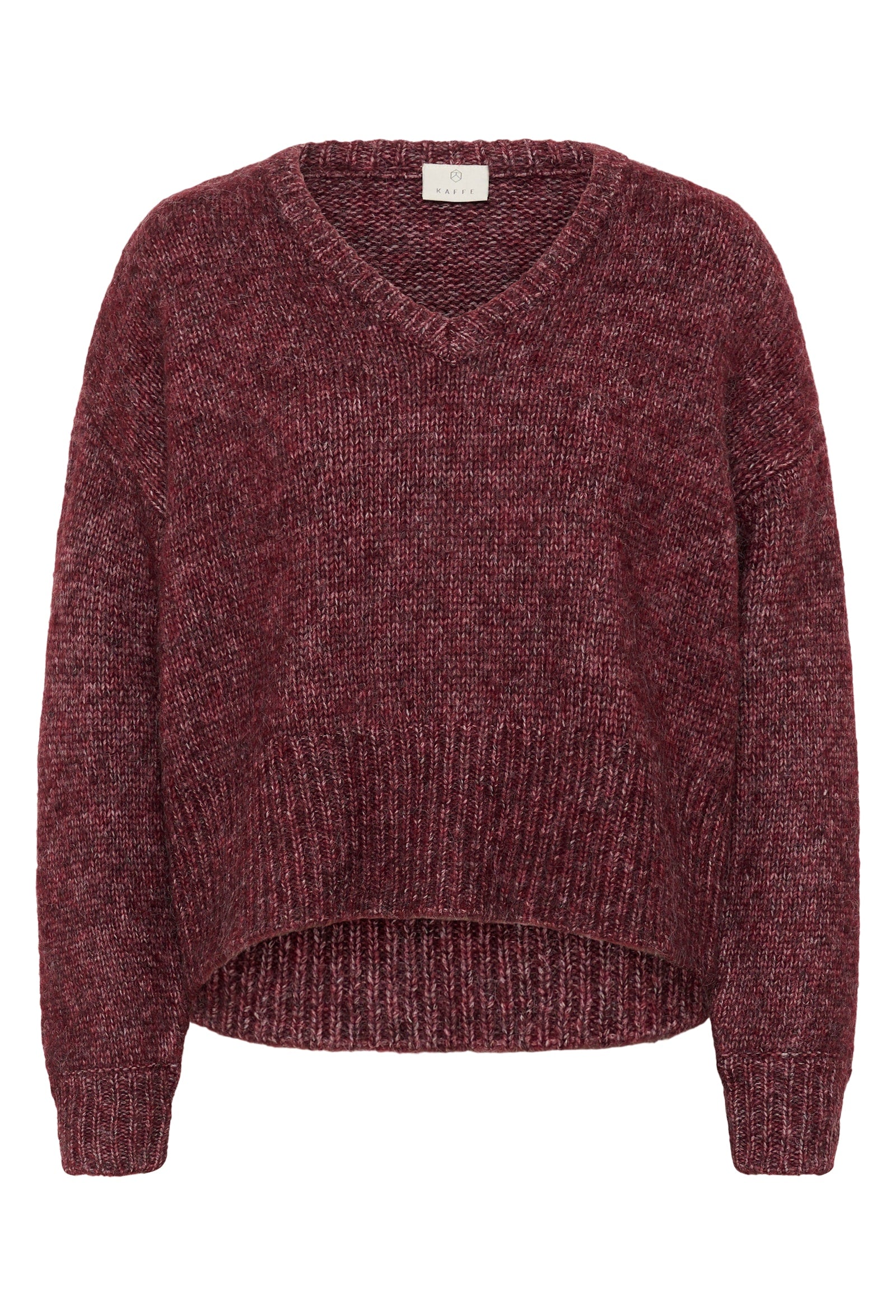 Kaffe trui bordeaux rood model KAtrina pullover Windsor Wine Melange