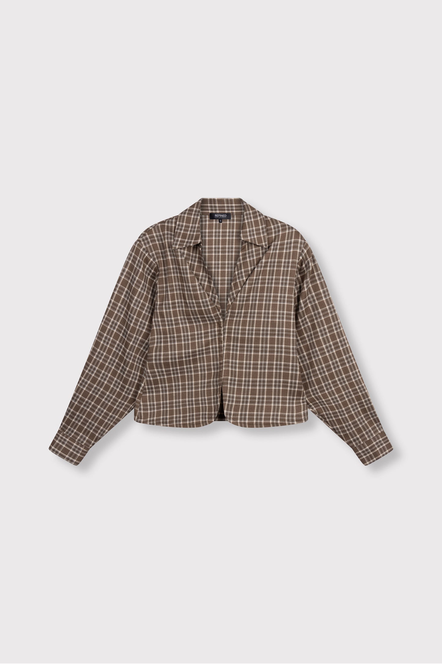 Refined Department ruiten beige bruine blouse model ladies woven small check SYD
R2609961107
