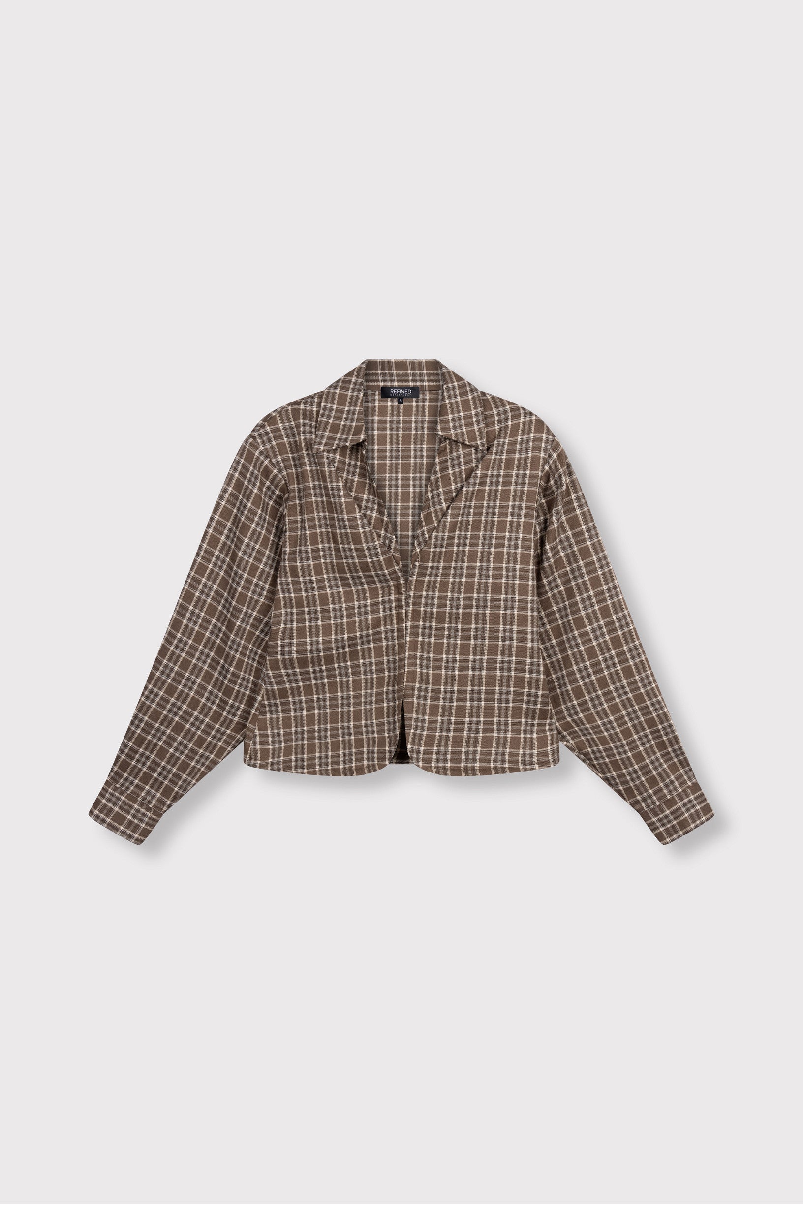Refined Department ruiten beige bruine blouse model ladies woven small check SYD
R2609961107