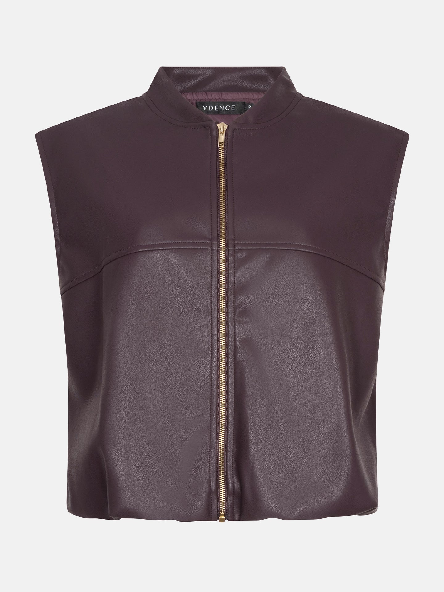 Ydence paars aubergine Inez gilet leather look PU