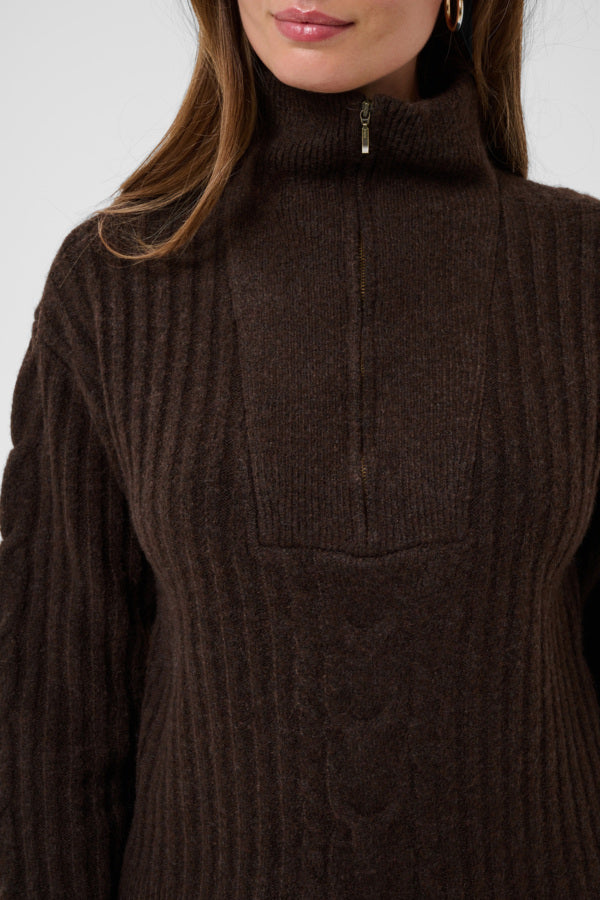 Cream schippers trui bruin model CRSiffe Pullover java brown