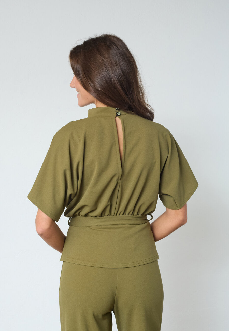 Sisters Point blouse groen model Girl Top6 martini olive 