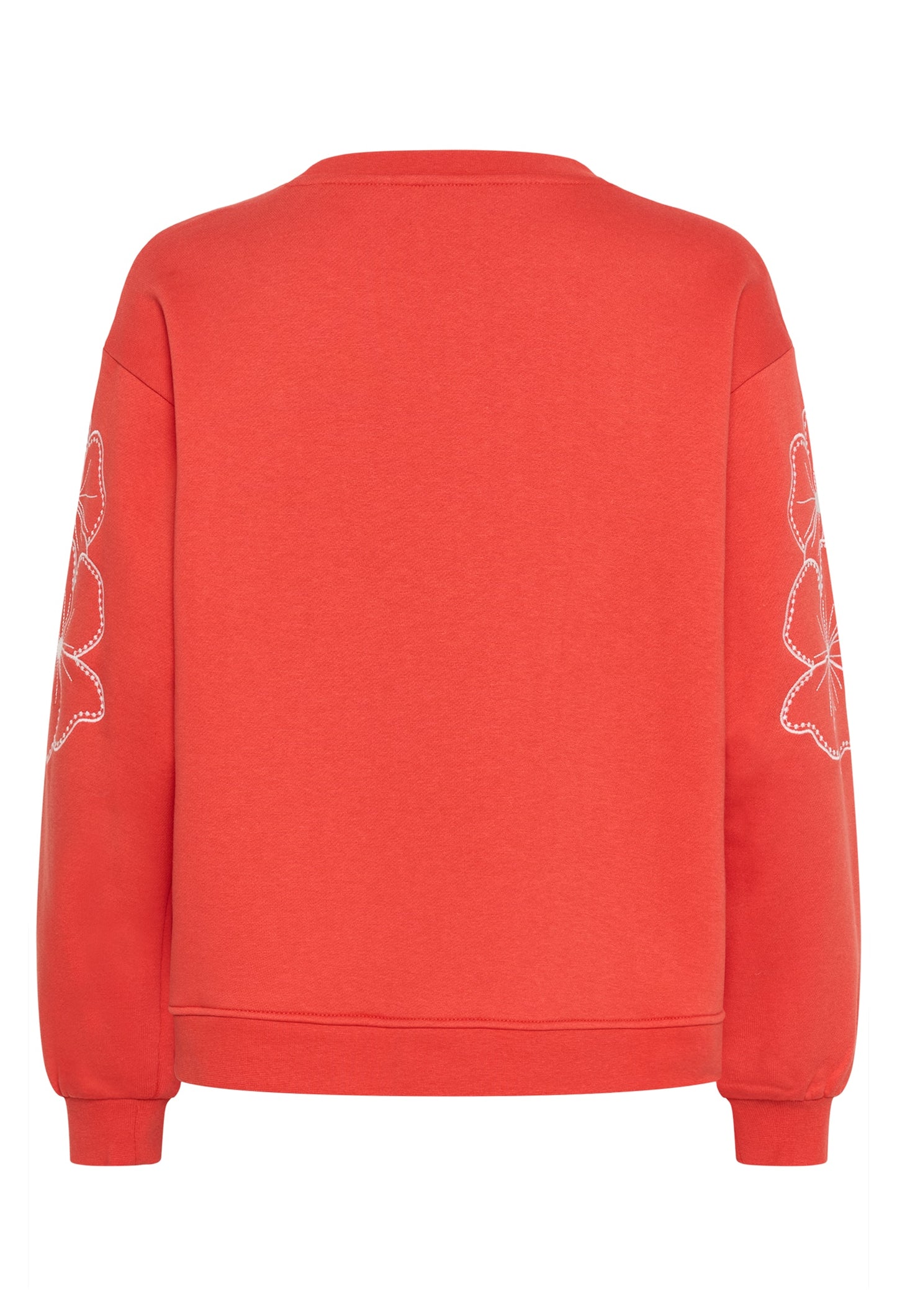 Cream sweater rood met bloemen borduursel model CRdaria Sweatshirt Paprika