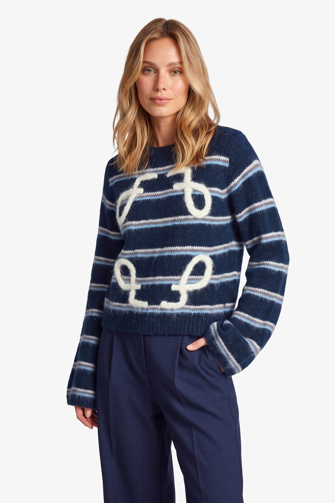 Fluresk trui blauw model Mitzy knit top navy blue 