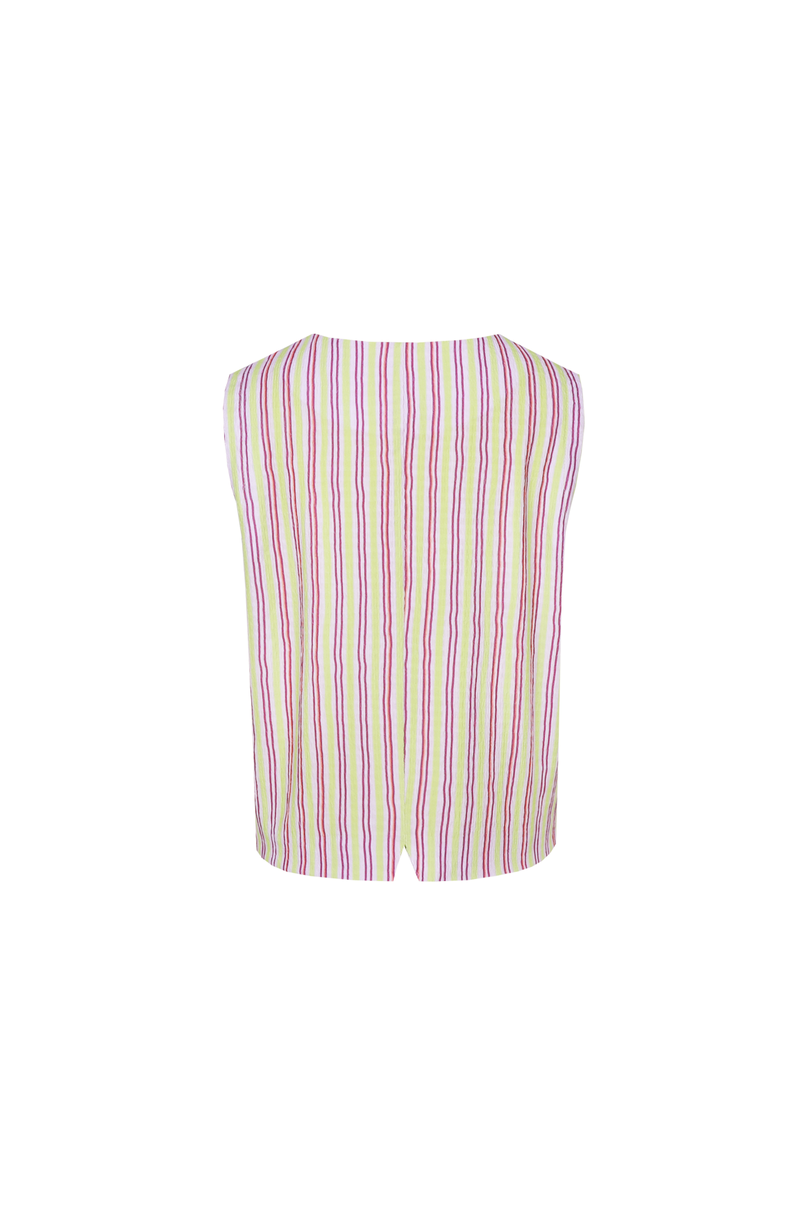 Fluresk gilet strepen lila en groen model Beatriz Orchid purple vivid pistache