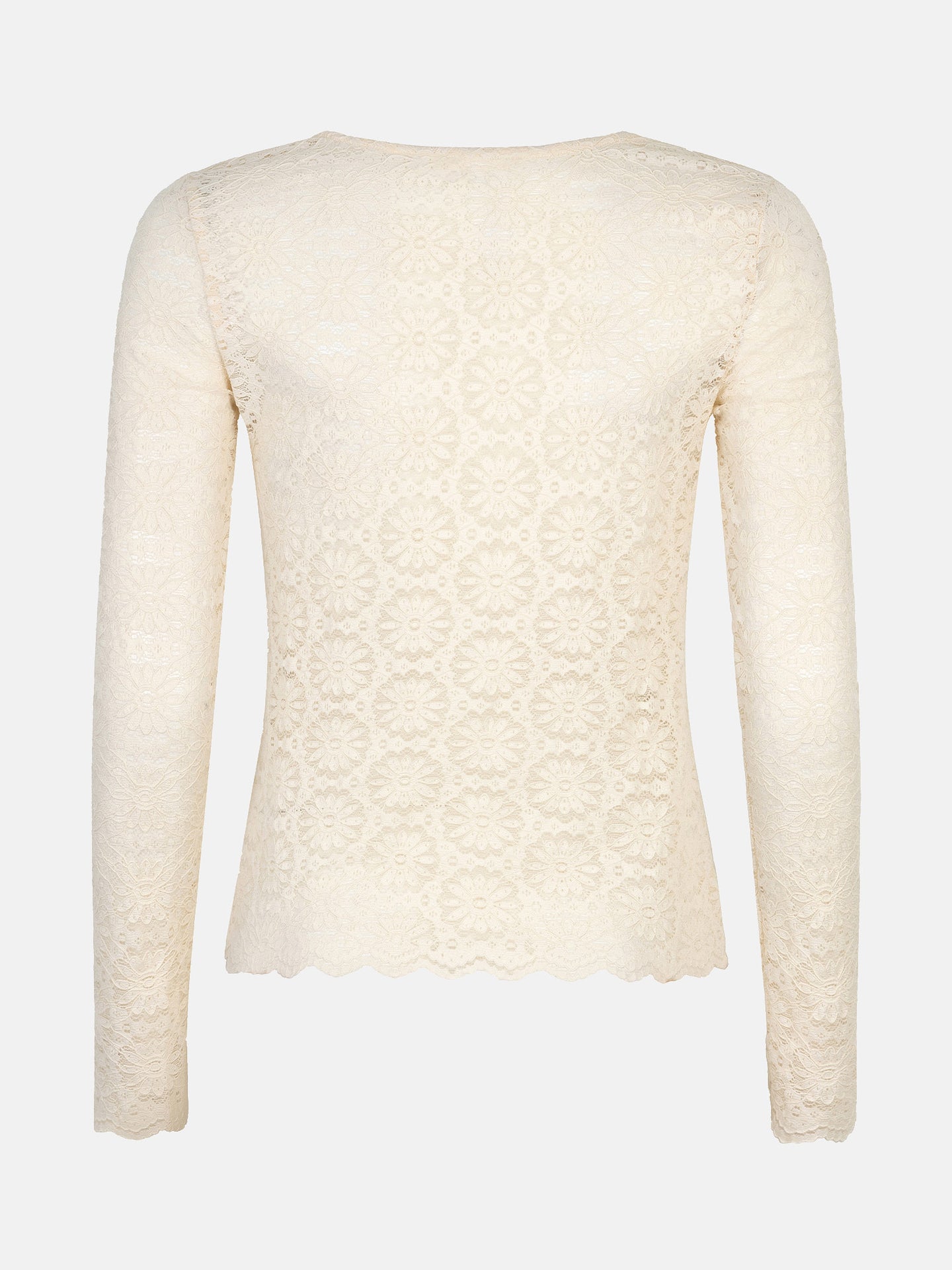 Ydence longsleeve kant offwhite model Top Loiza Ecru