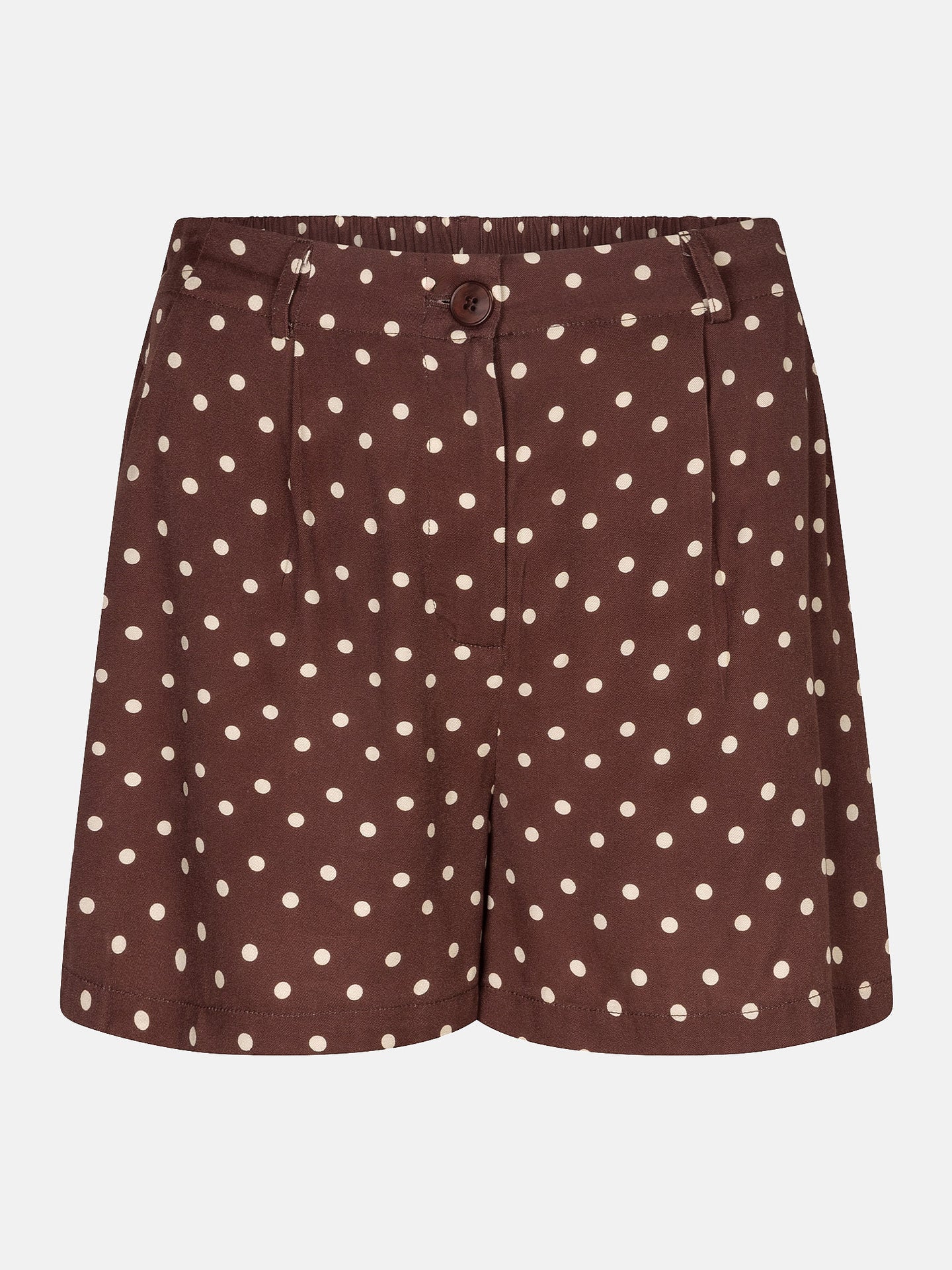 Ydence korte broek bruin met offwhite stip polkadot model Short Adeline Brown