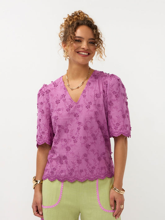 Ydence blouse roze paars model Top Florence Pink purple
