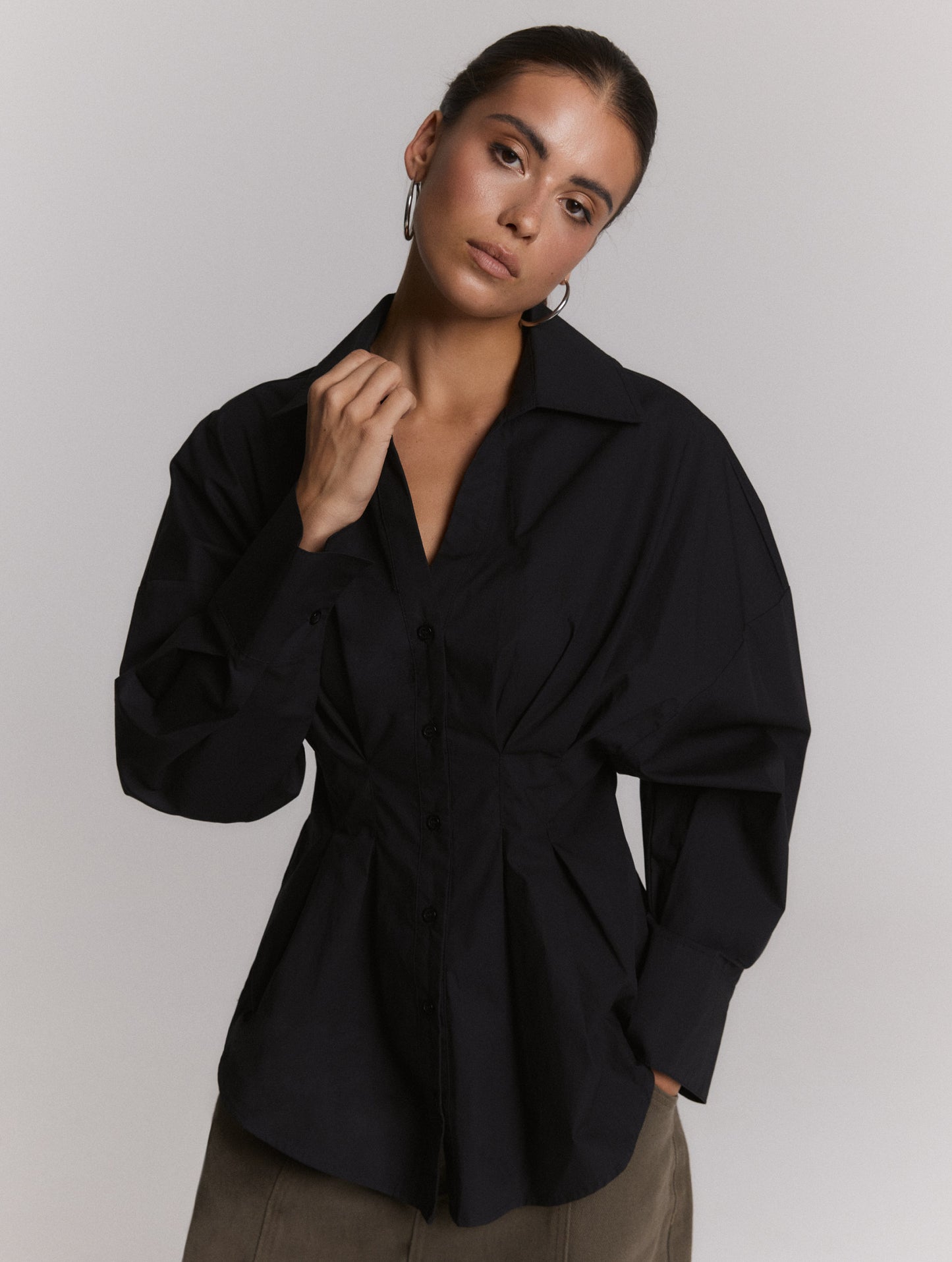 Refined Department blouse zwart model ladies woven oversized fitted GUUSJE
R2609941067