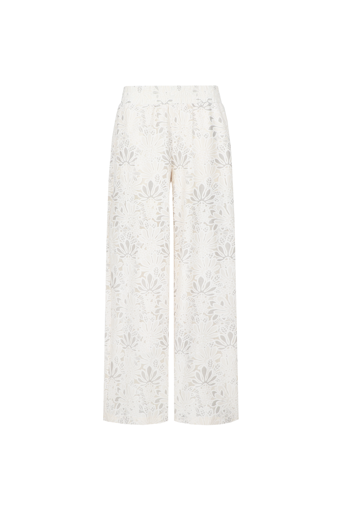 Fluresk creme kleurige kanten broek model Paloma pants off white 