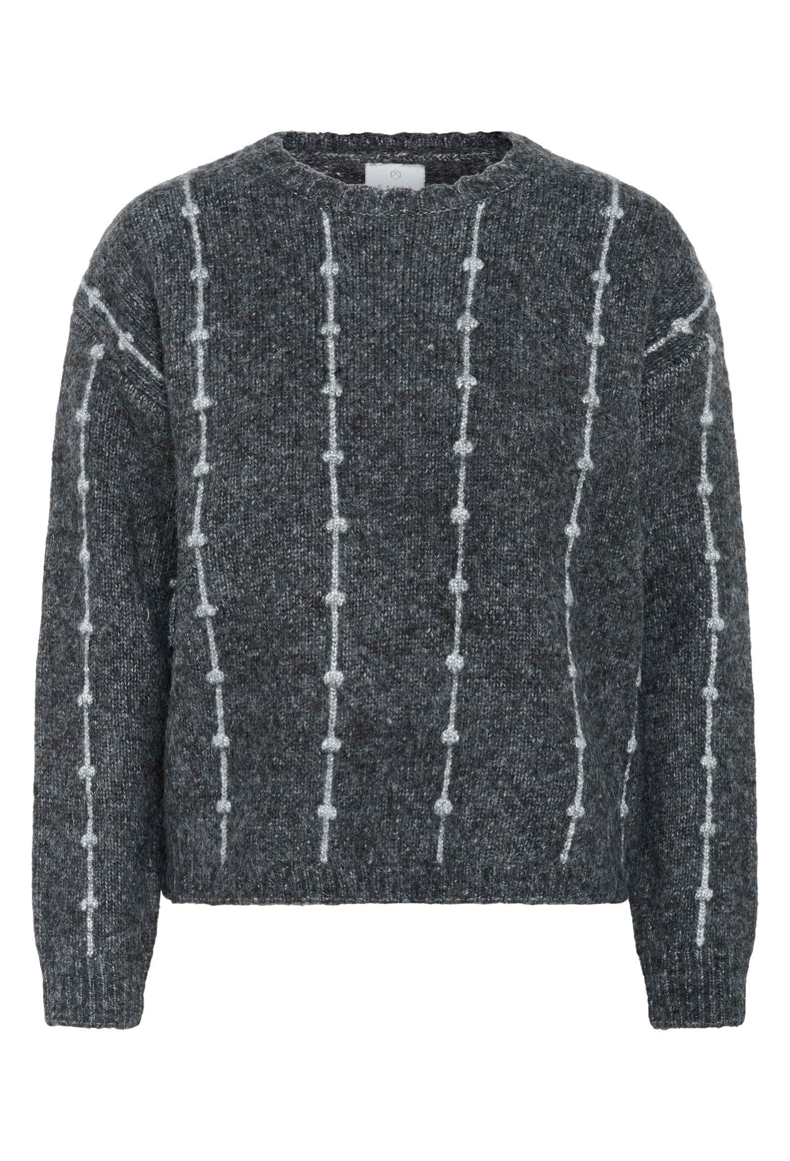 Kaffe trui grijs met glitter detail model KAlianna Pullover dark grey melange 