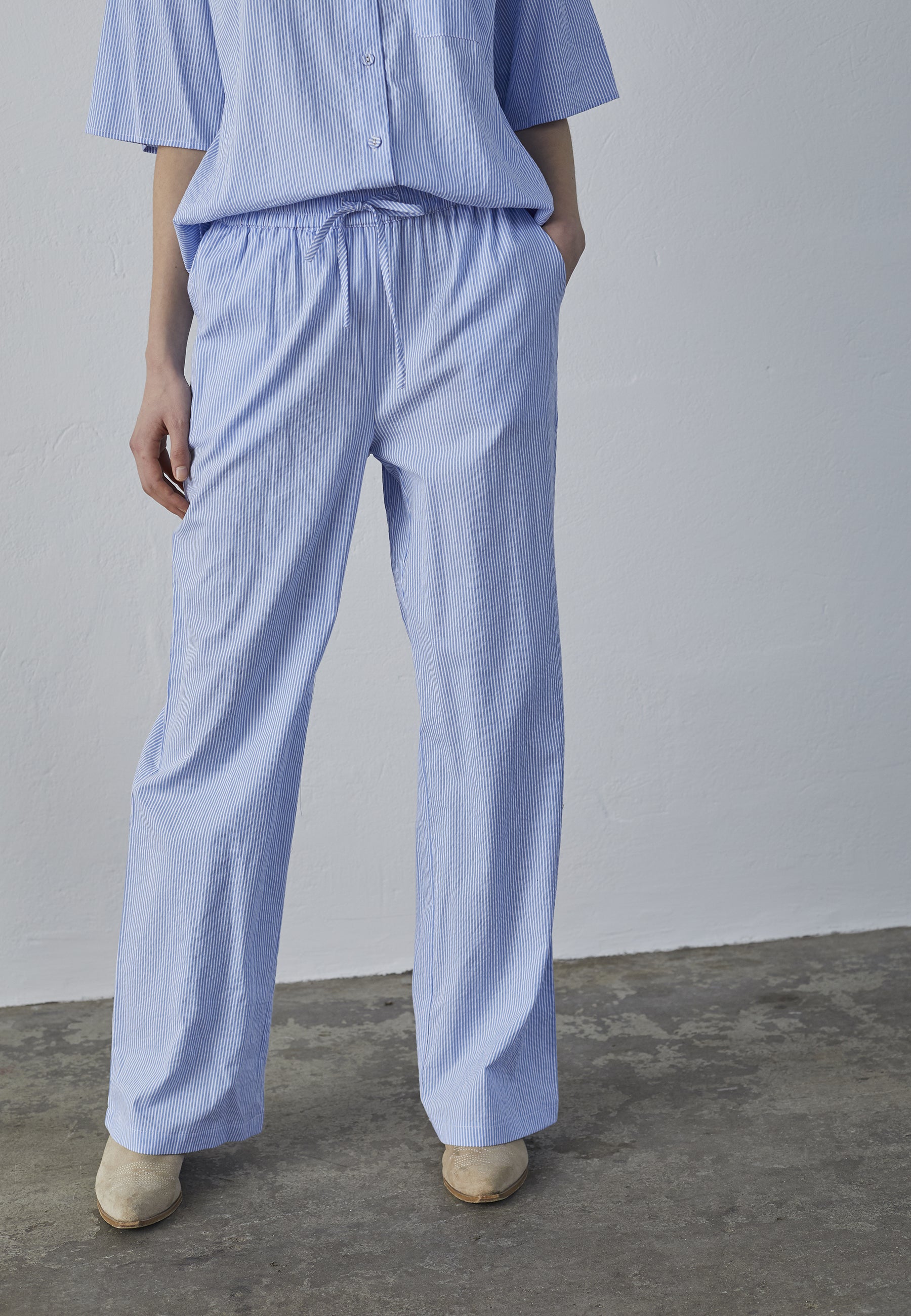 Sisters Point broek blauw wit gestreept model ella PA42 