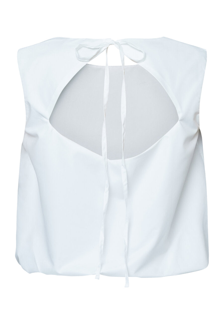 Sisters Point top wit blouson blouse model Gifo white
