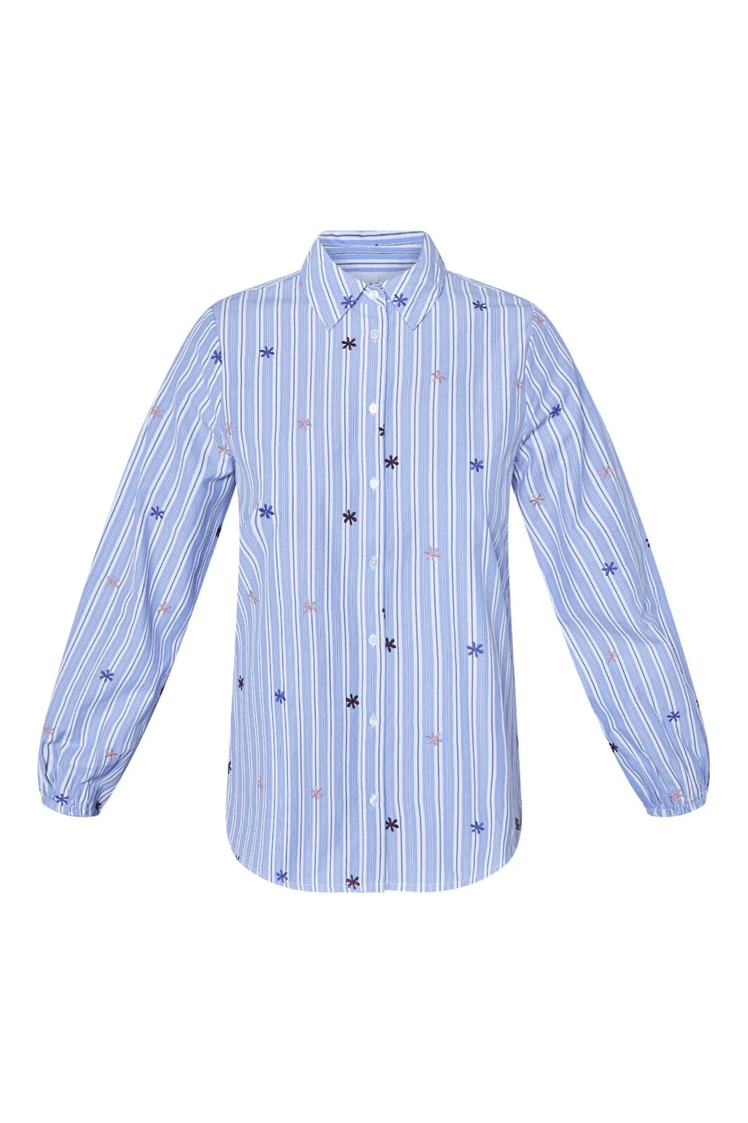 Sisters Point blouse blauw wit gestreept model Istea SH2 blue stripe