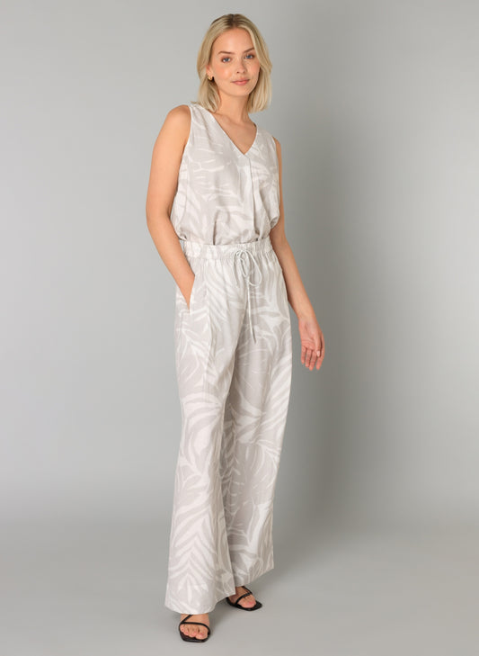 Yest top licht grijs met witte print model Tina soft grey
