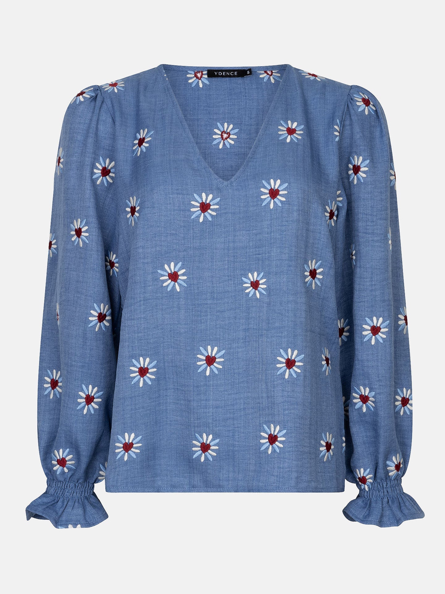 Ydence blouse blauw model Philou denim blue