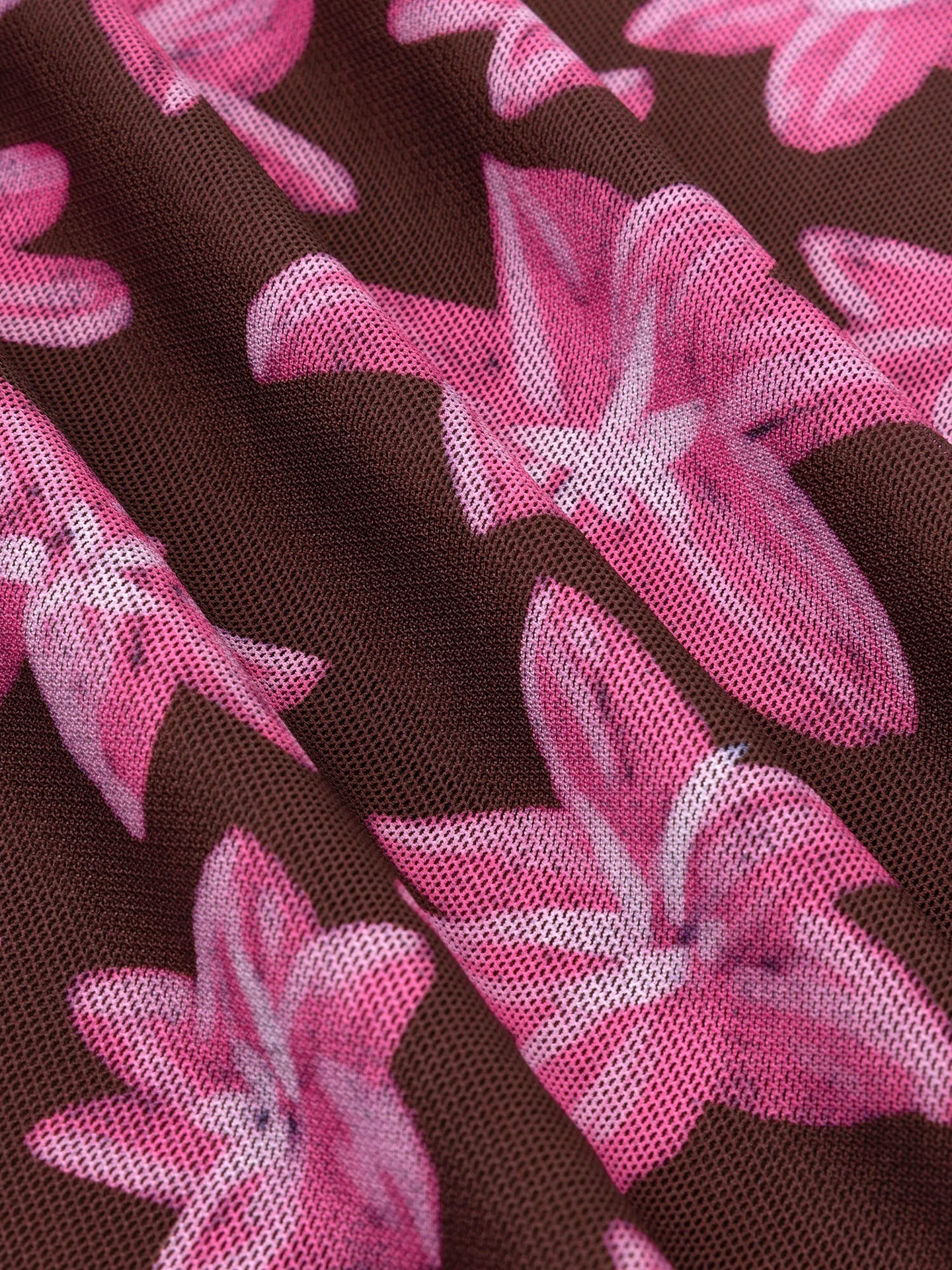 Ydence top bruin met roze bloemen print model Top Willemijn brown flower