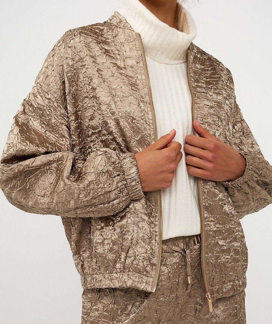 Esqualo goud bomber jasje satin crinkle gold W25.10702