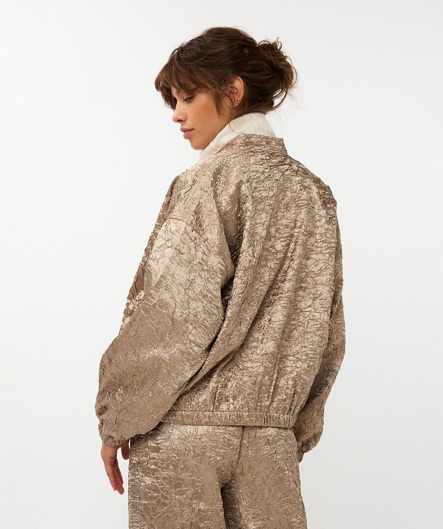 Esqualo goud bomber jasje satin crinkle gold W25.10702