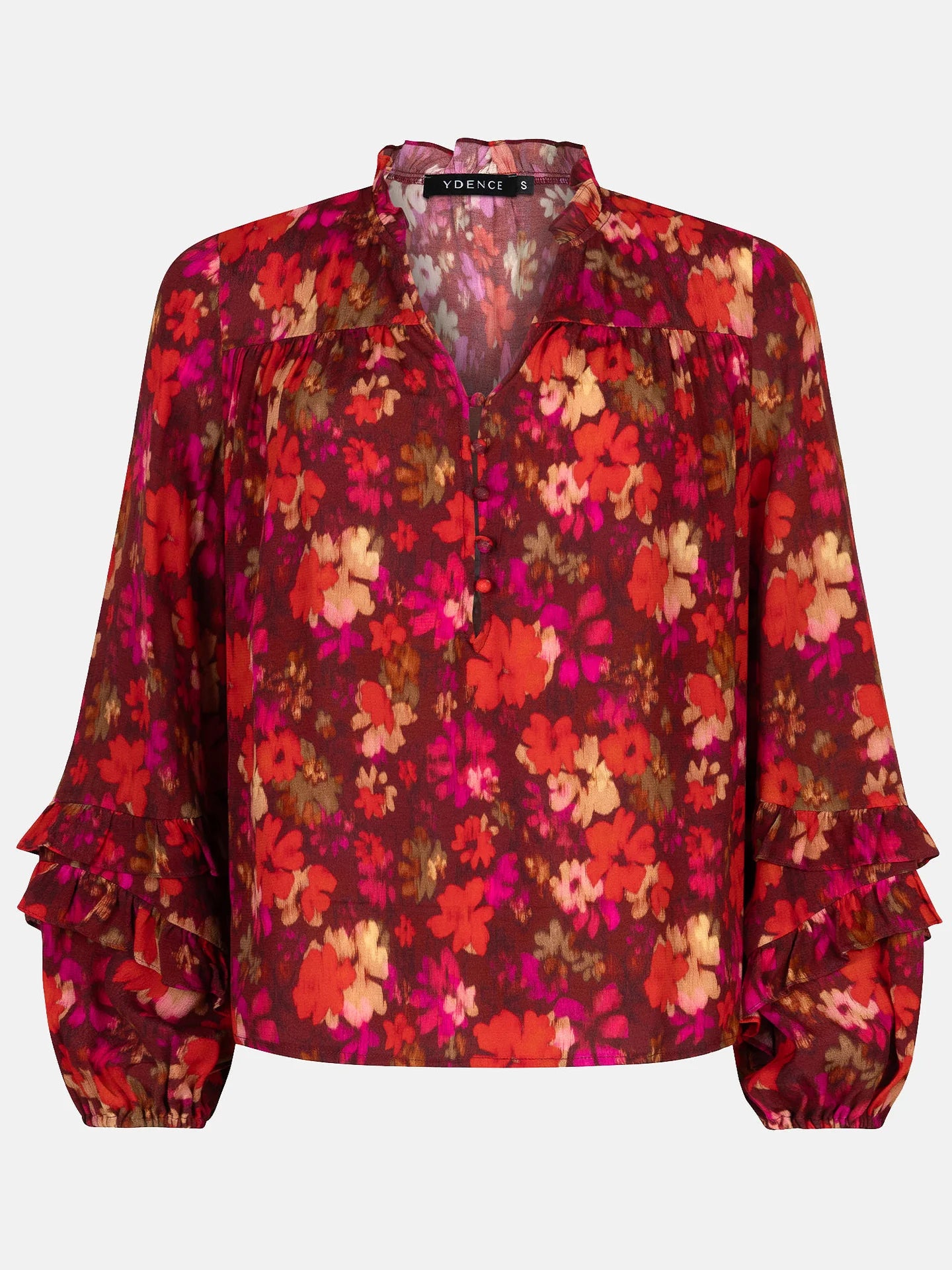 Ydence blouse roze paarse bloemenprint model Ellie multi flower