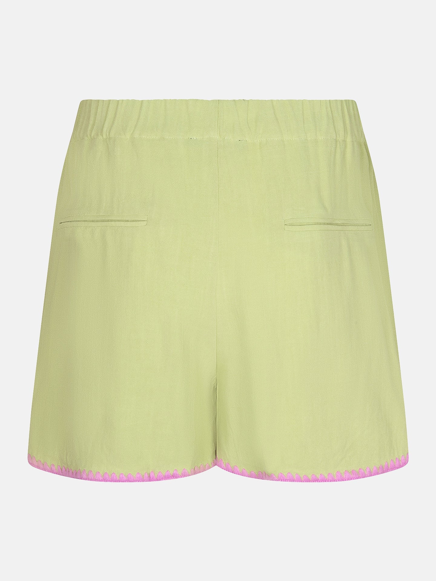 Ydence short groen met roze detail model Enola shorts matcha green