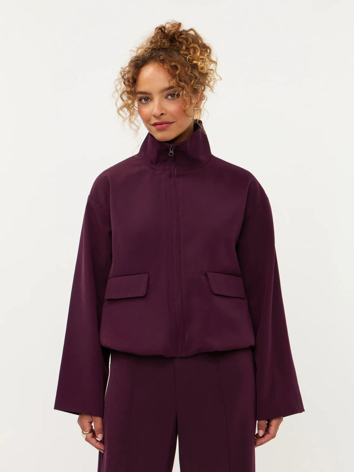 Ydence jasje bordeaux paars model Jacket davis plum