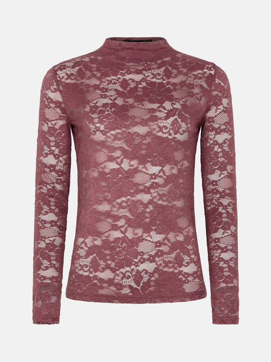 Ydence longsleeve kant oud roze model Rita Mauve