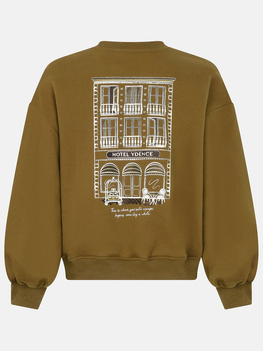 Ydence sweater olijf groen model Hotel Ydence olive
