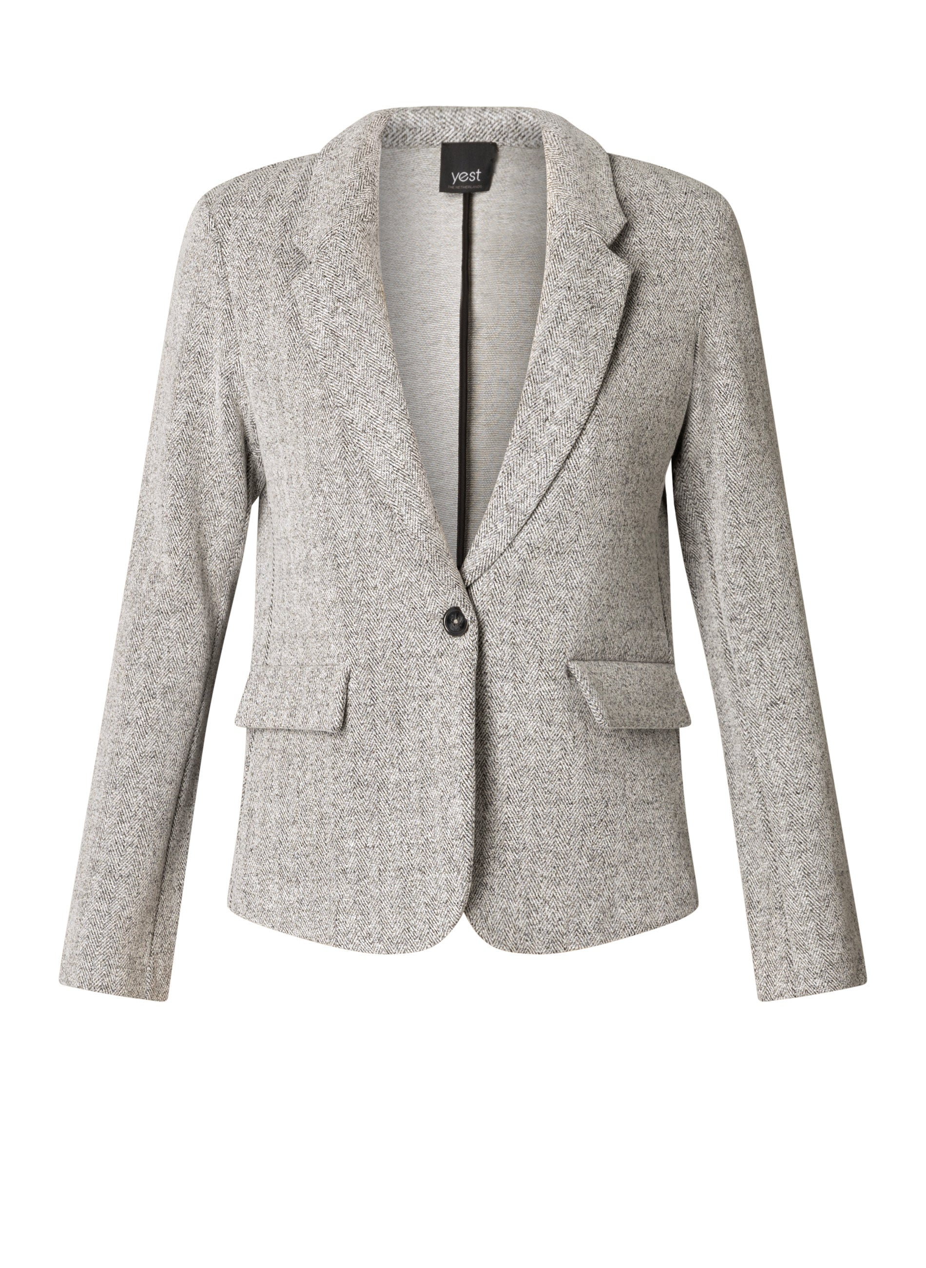 Yest blazer grijs gemeleerd model Berta silver grey melange