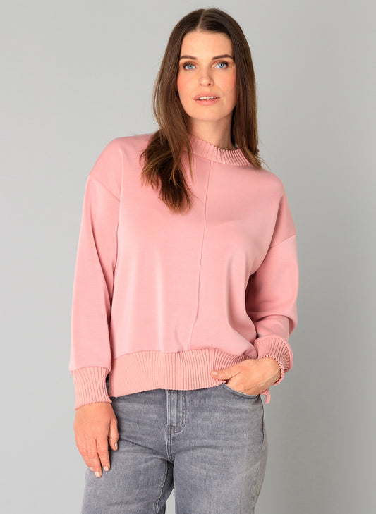 Yest roze sweater model Nele essential dark rose