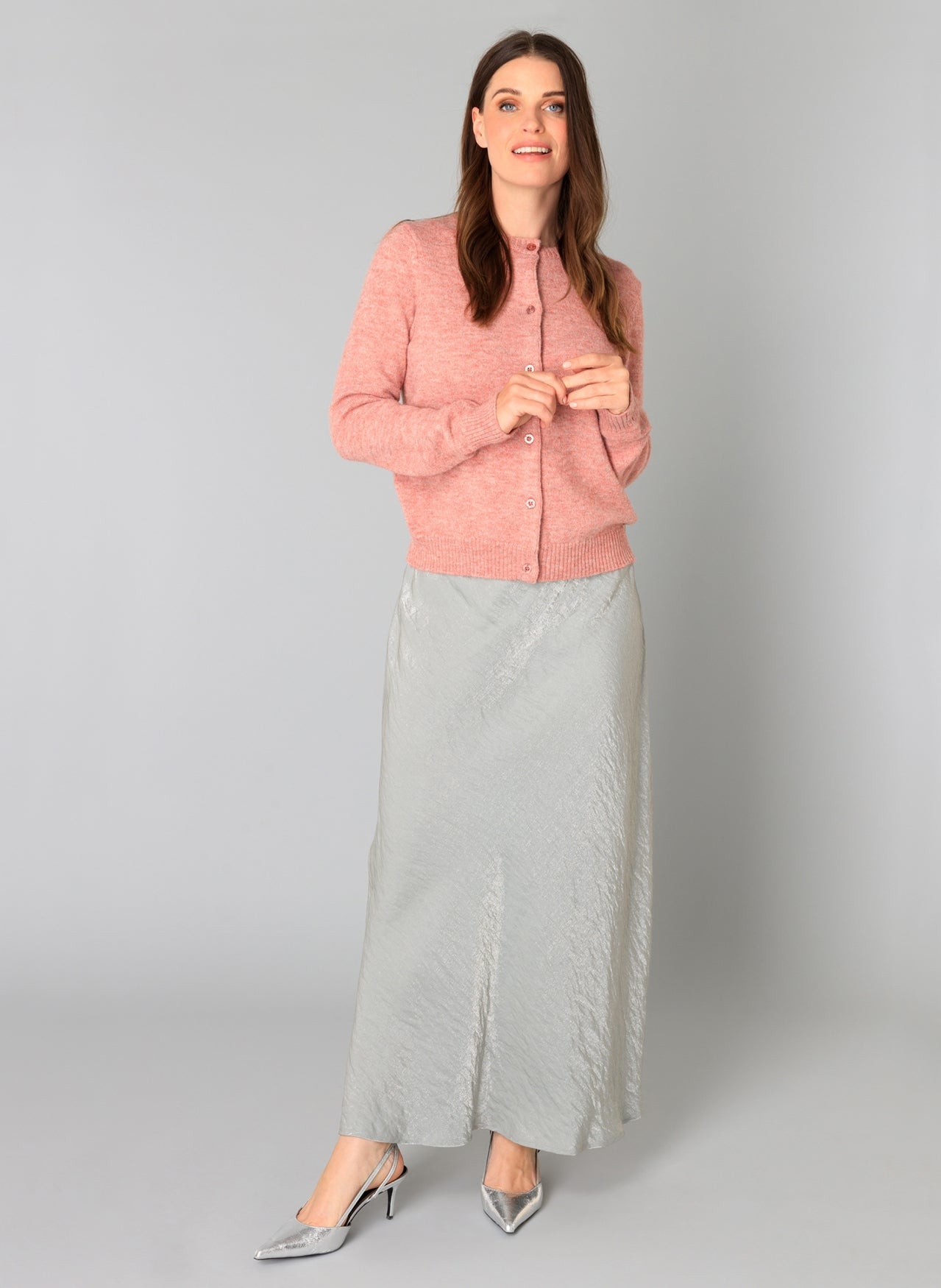 Yest vest roze cardigan model Naomi essential dark rose melange