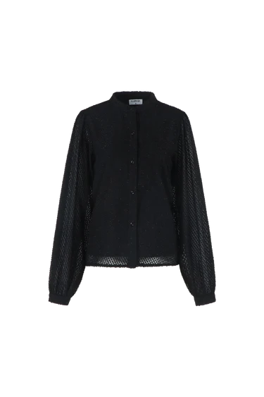 Fluresk blouse zwart met fijn glittertje model Zaira black
