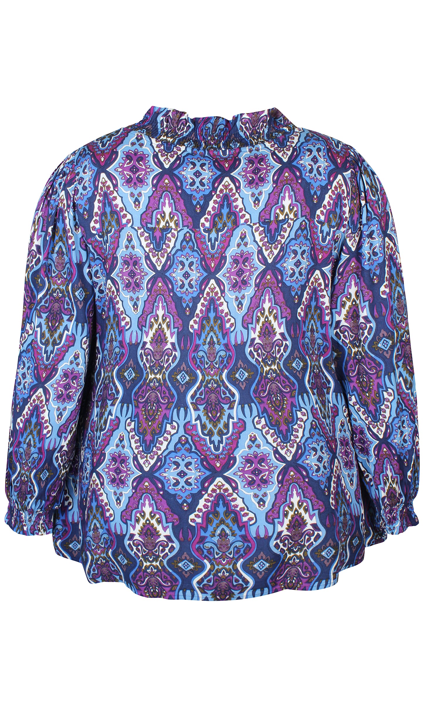 Zhenzi blouse blauw paarse paisley print model Dove 200561