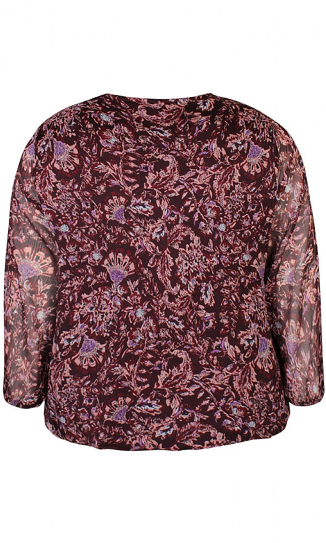 Zhenzi blouse bordeaux print model Barb