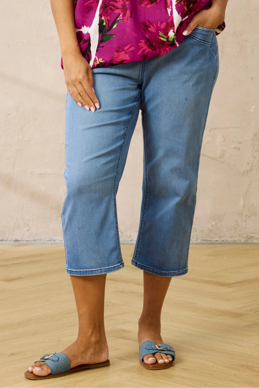 Zhenzi jeans driekwart lengte blauw model Salsa fit pants blue 201317