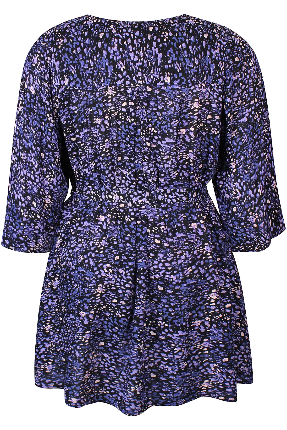 Zhenzi jurk blauw paarse print model Eula 652